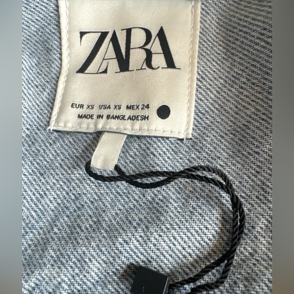 ZARA Long Sleeve Denim Mini Dress, Button Front, Size XS. - Picture 6 of 10